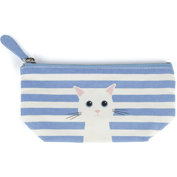 Blue Cotton Cat Small Pouch
