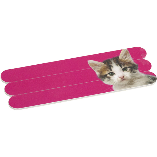 Kitten on Hot Pink Nail Files