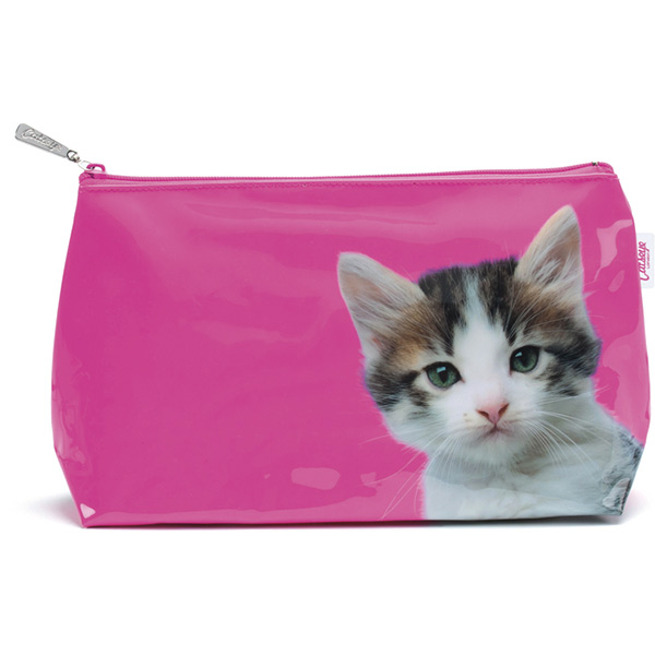 Kitten on Hot Pink Wash Bag