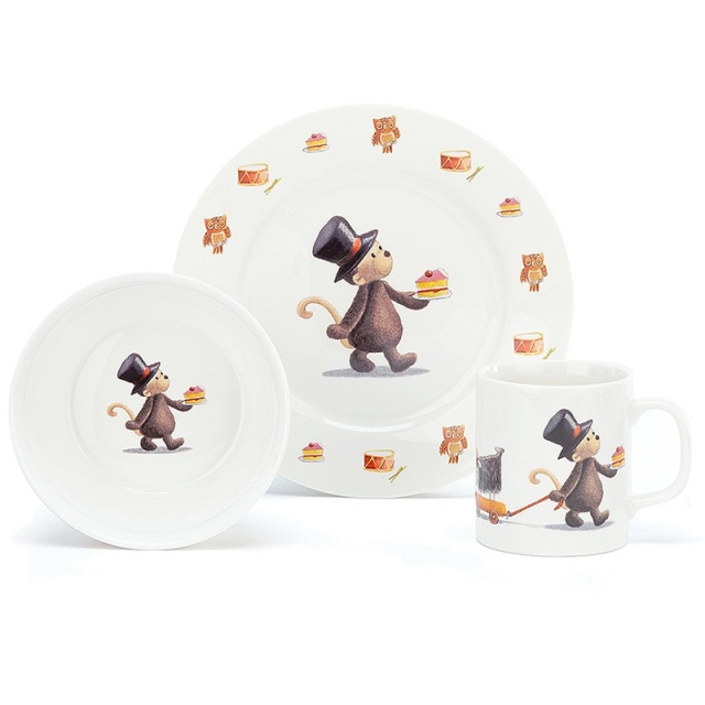 Bashful Monkey Ceramic Bowl Set