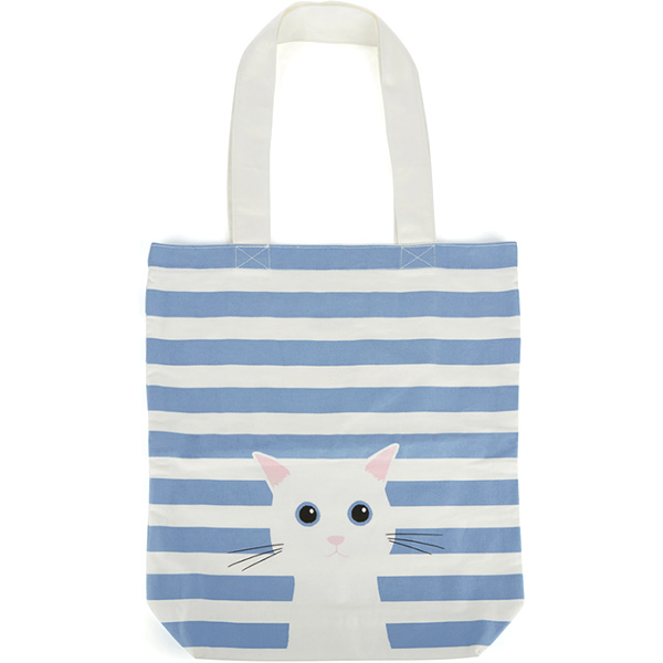 Blue Cotton Cat Tote Bag