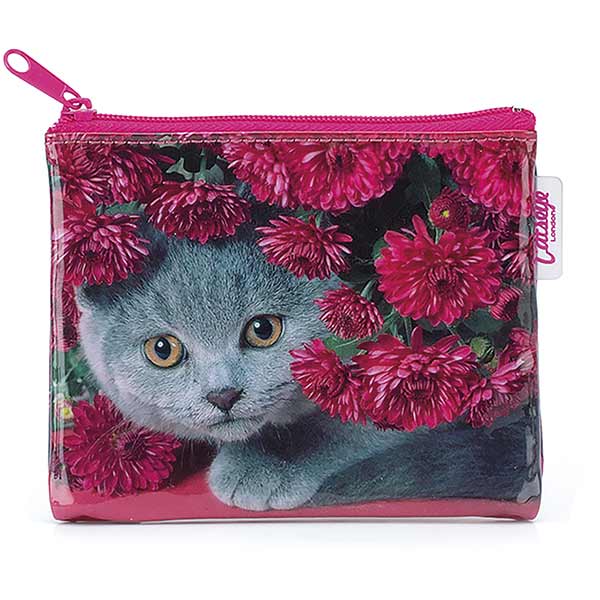 Cat with Flowers Coin Purse