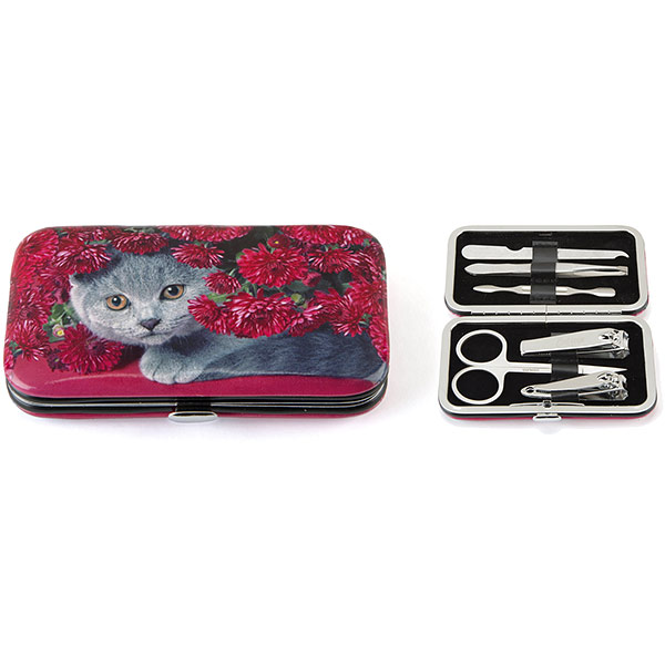 Cat with Flowers Nail Care Set