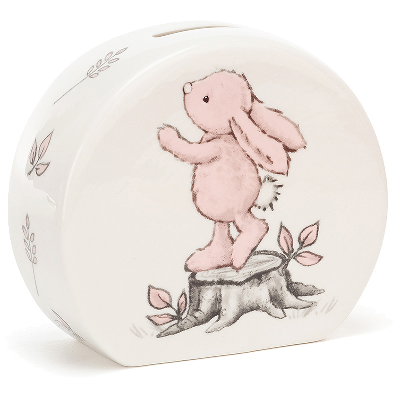 Bashful Pink Bunny Ceramic Money Box
