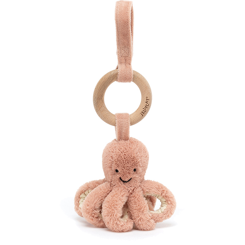 Odell Octopus Wooden Teething Ring & Rattle