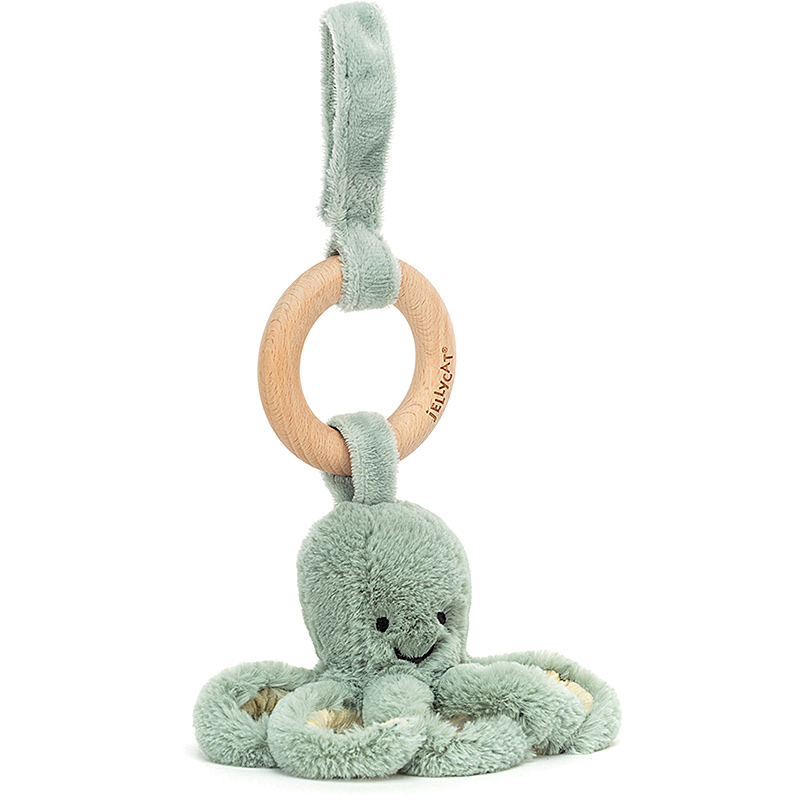 Odyssey Octopus Wooden Teething Ring & Rattle