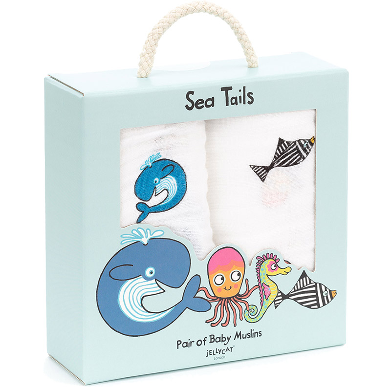 Sea Tails Muslin Cloths