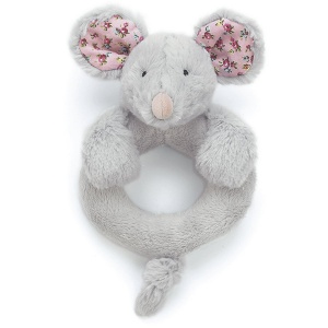 Blossom Bashful Grey Mouse Ring Rattle
