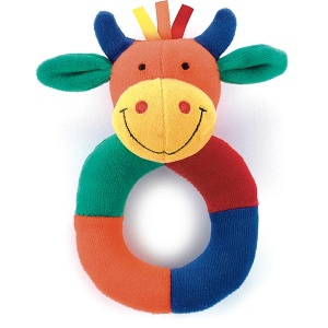 Hoopy Harlequin Cow Ring Rattle
