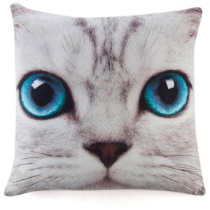Silver Kitty Cushion